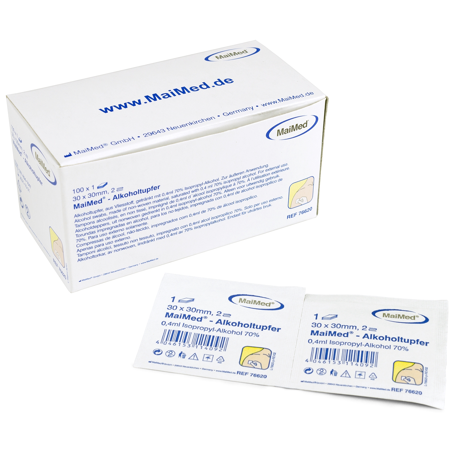 Maimed Tampons alcoolisés - 30 x 30 mm (100 pcs)
