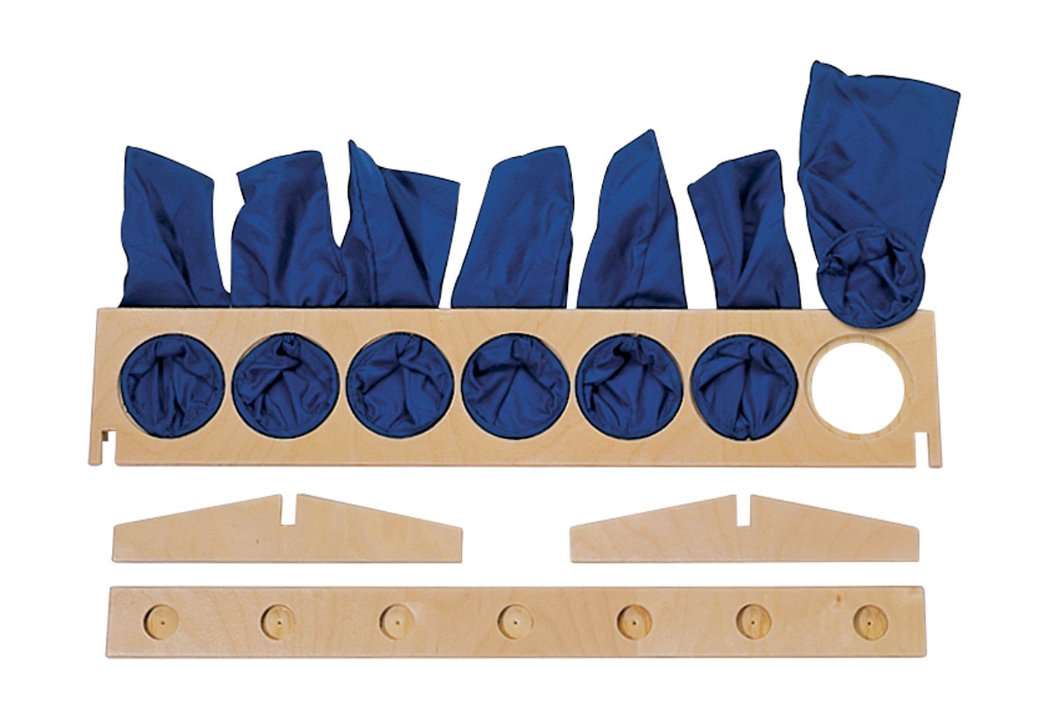 Base en bois avec 7 sacs tactiles -- 102325