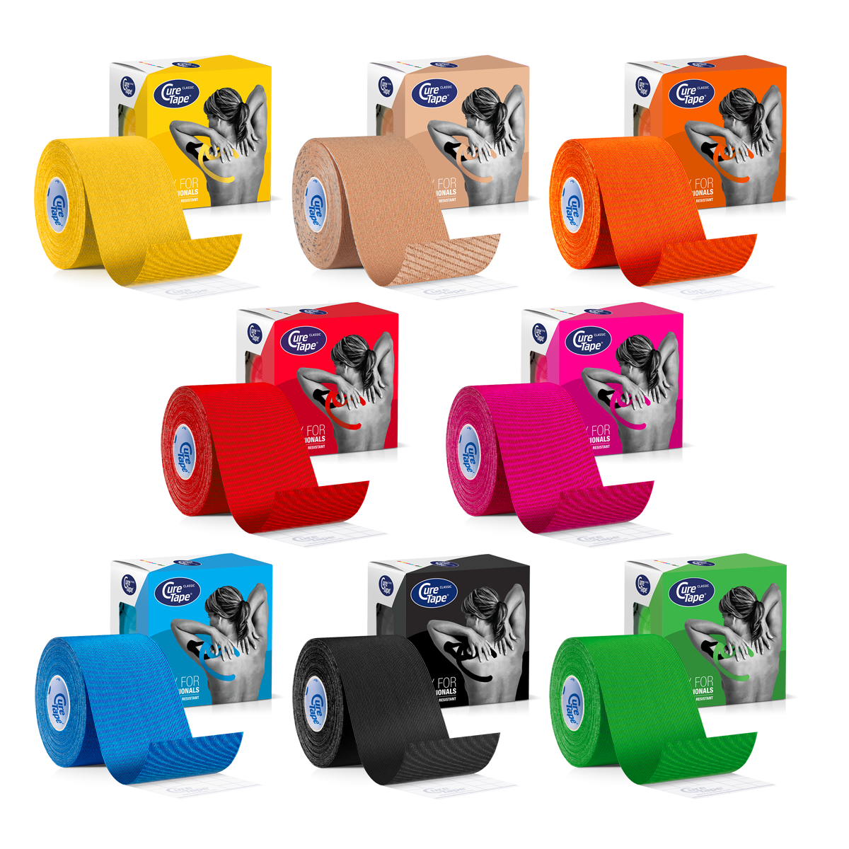 CureTape kinésiologique Sports - 5 cm x 5 m - rose