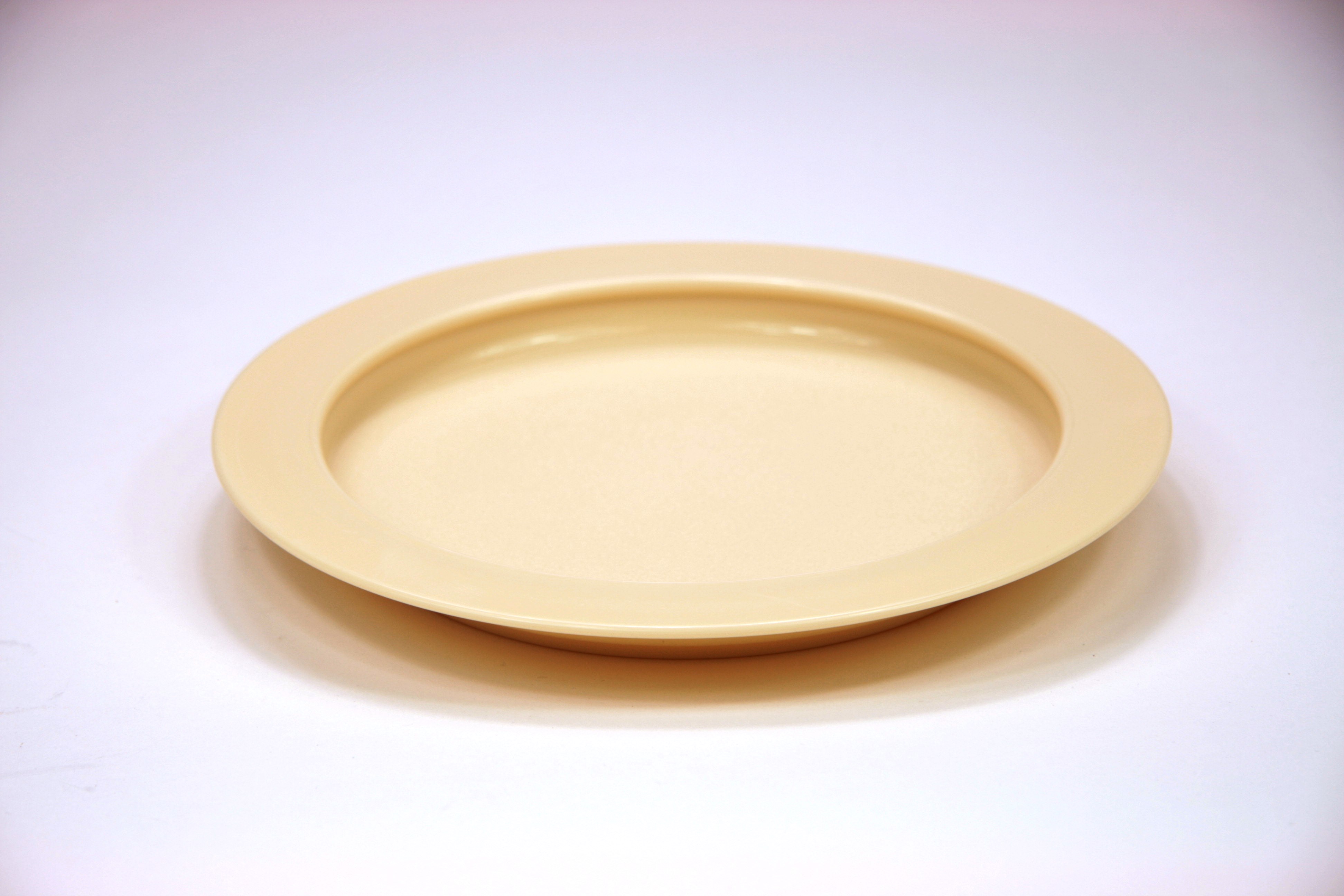 Assiette ronde avec bord relevé 23 cm - beige -- 1425