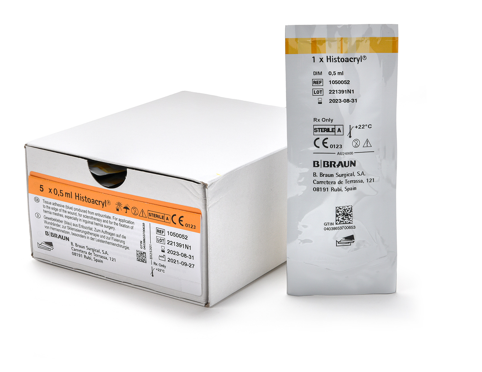 Hystoacryl colle cutanée blue - 0,5 ml (5 pcs)