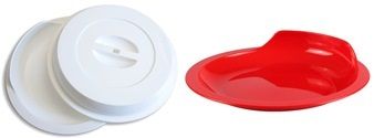 Assiette avec rebord intégré - rouge