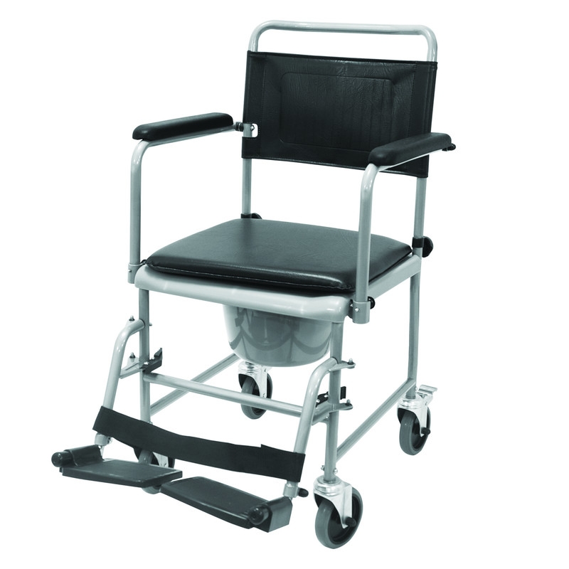 Chaise percée de toilette sur roues avec des supports-pieds - Drive TRS 130