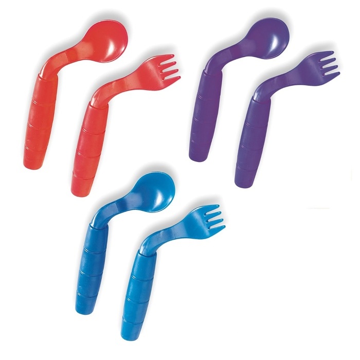 Couverts courbés pour enfants Easi Eaters (cuillère+fourchette)