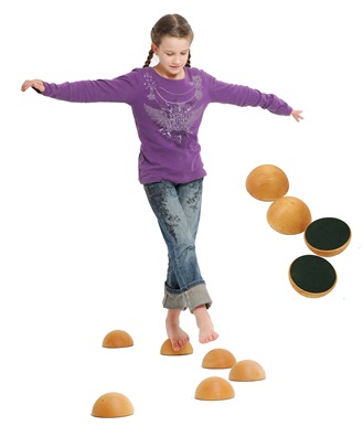 Hémisphère d’équilibre en bois avec antidérapant - intérieur/extérieur -- 1400815