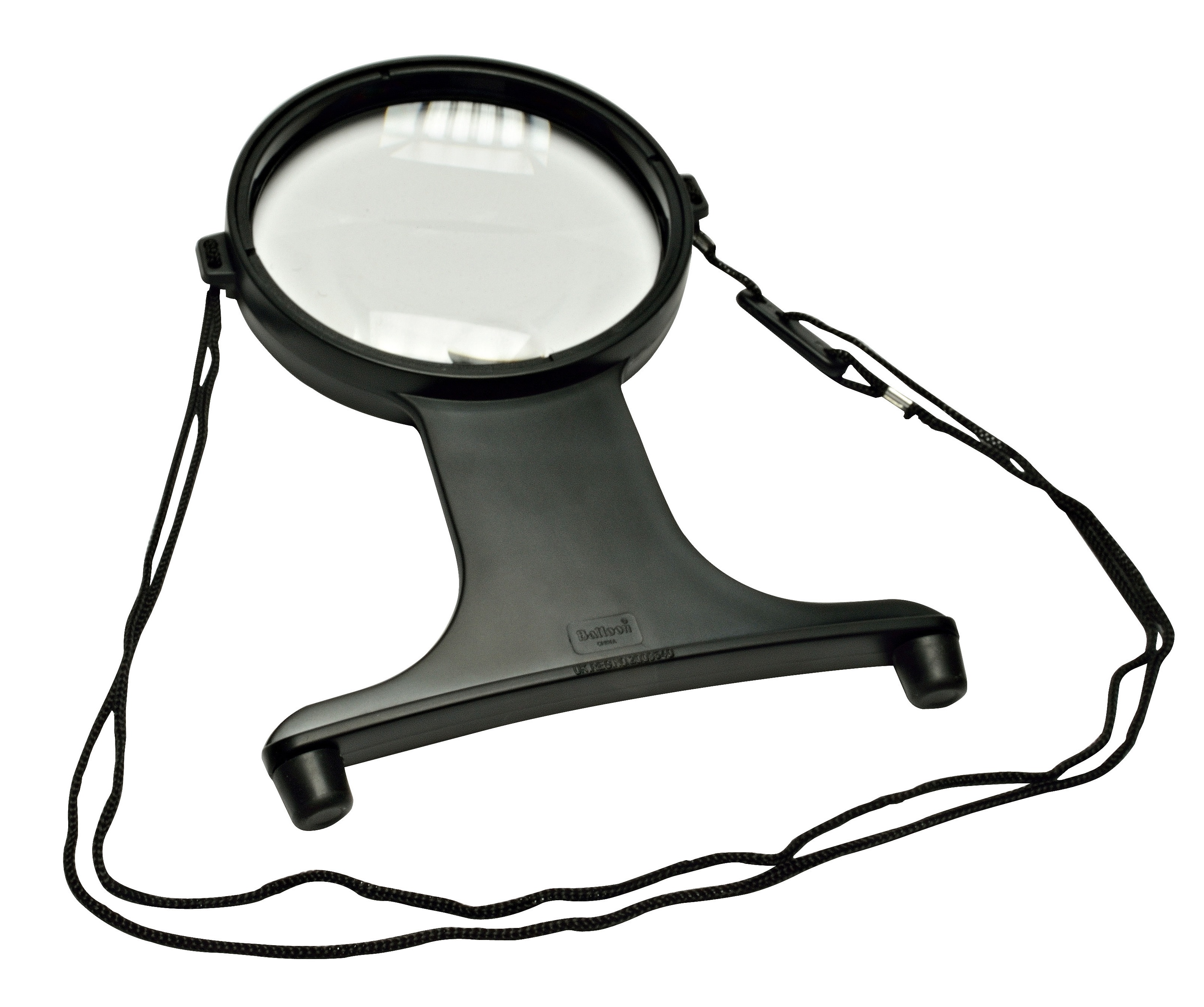 Loupe à mettre au cou avec cordelette, avec loupe intégrée Ø 10,5 cm, agrandissement x 2