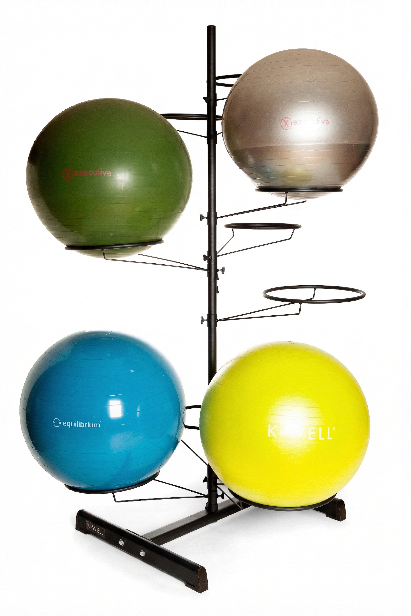 Kwell arbre pour ballons / rangement - 9 ballons d'exercice/siège