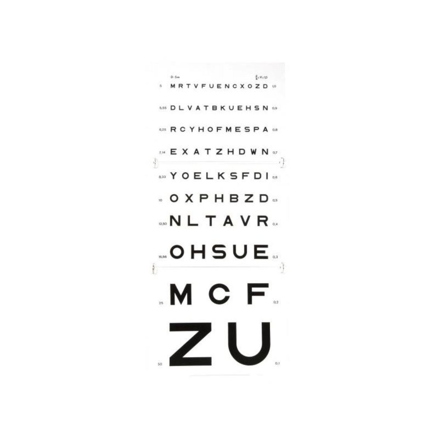 Carte lecture murale Alphabet Monoyer