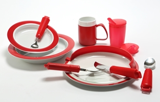 Assortiment d’aides techniques de couleur rouge pour personnes avec Alzheimer, 12 pièces