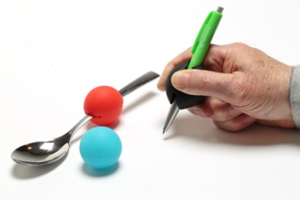 Épaississeur de stylo ou couverts GripoBalls grande version pour adultes, par 3 (bleu)