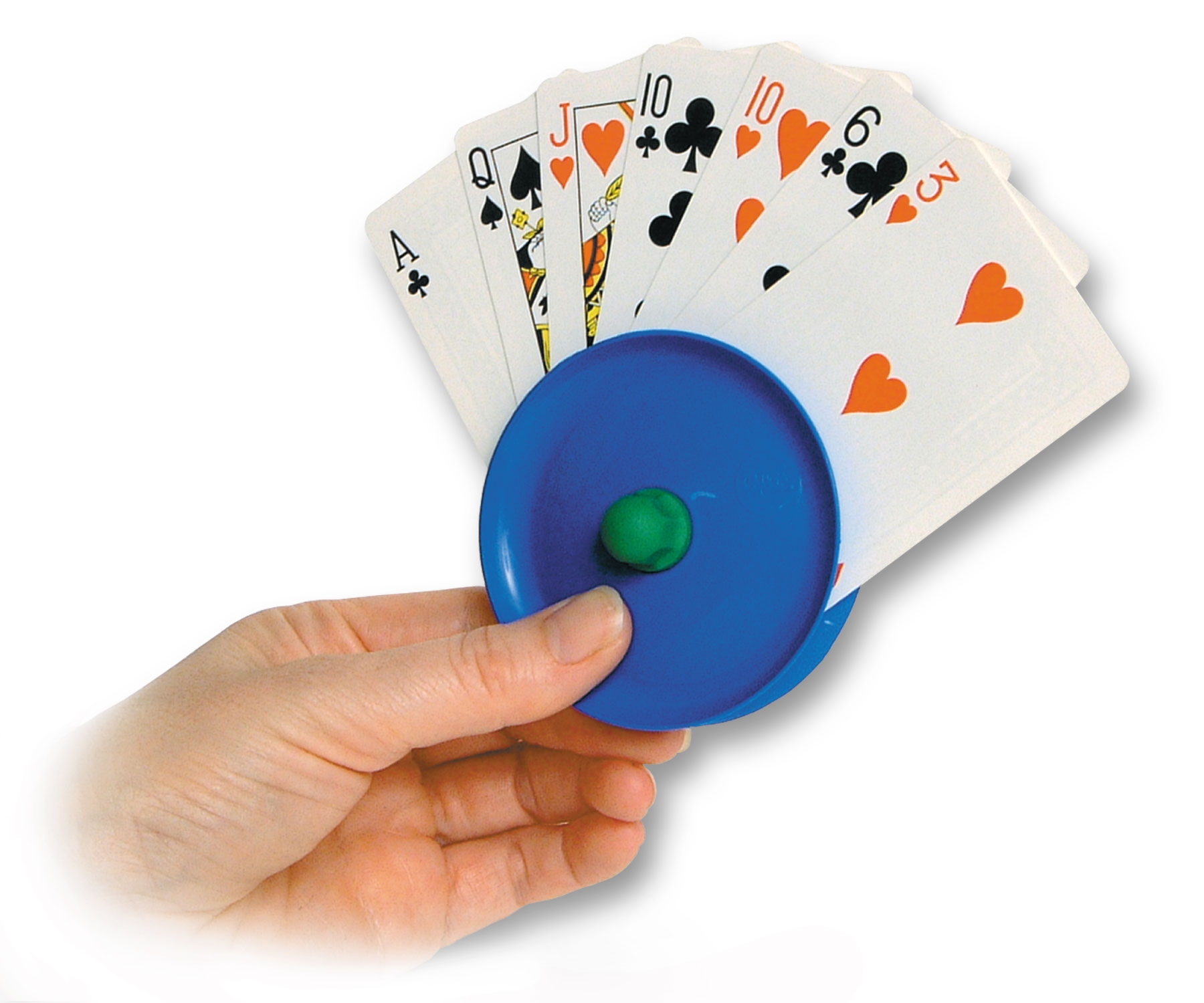 Support de cartes de jeu en matière synthétique, rond, à tenir en main -- PAP-CH