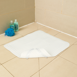 Tapis de bain/douche Softfeel sans latex, antidérapant - blanc