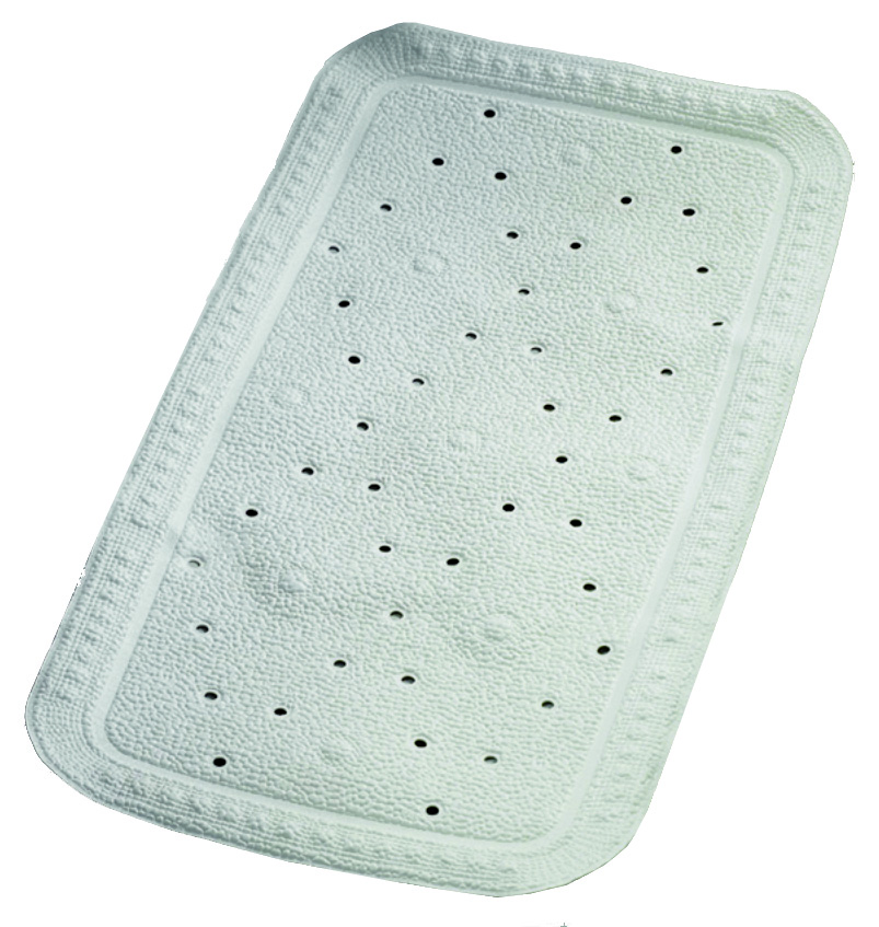 Tapis de bain antidérapant - caoutchouc avec ventouses - gris