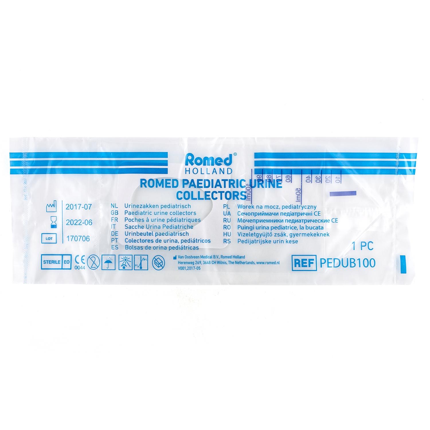 Collecteur à urine pour bébé stérile (10 pcs)
