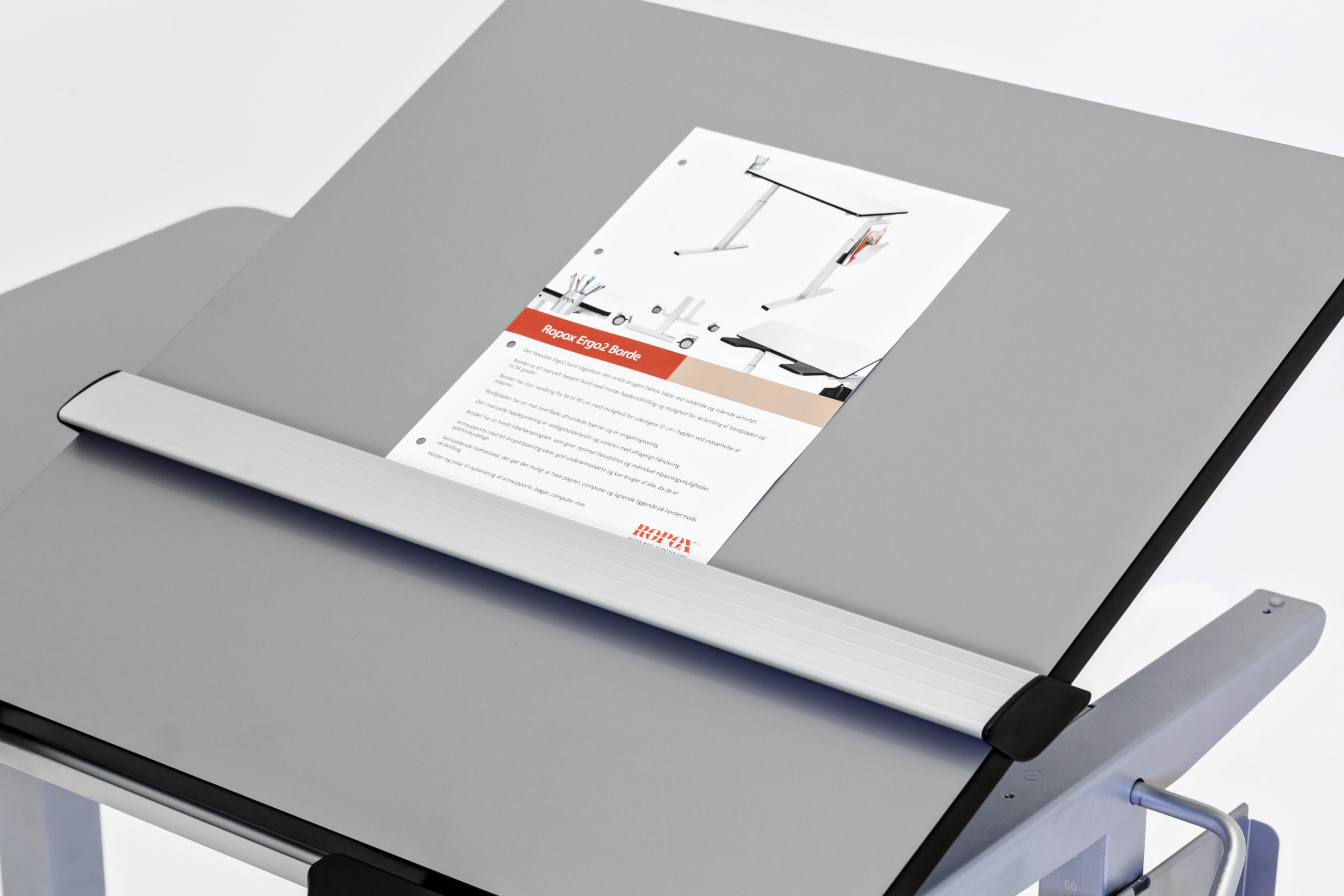 Latte pour fixation de papiers pour table Ropox Ergo Table