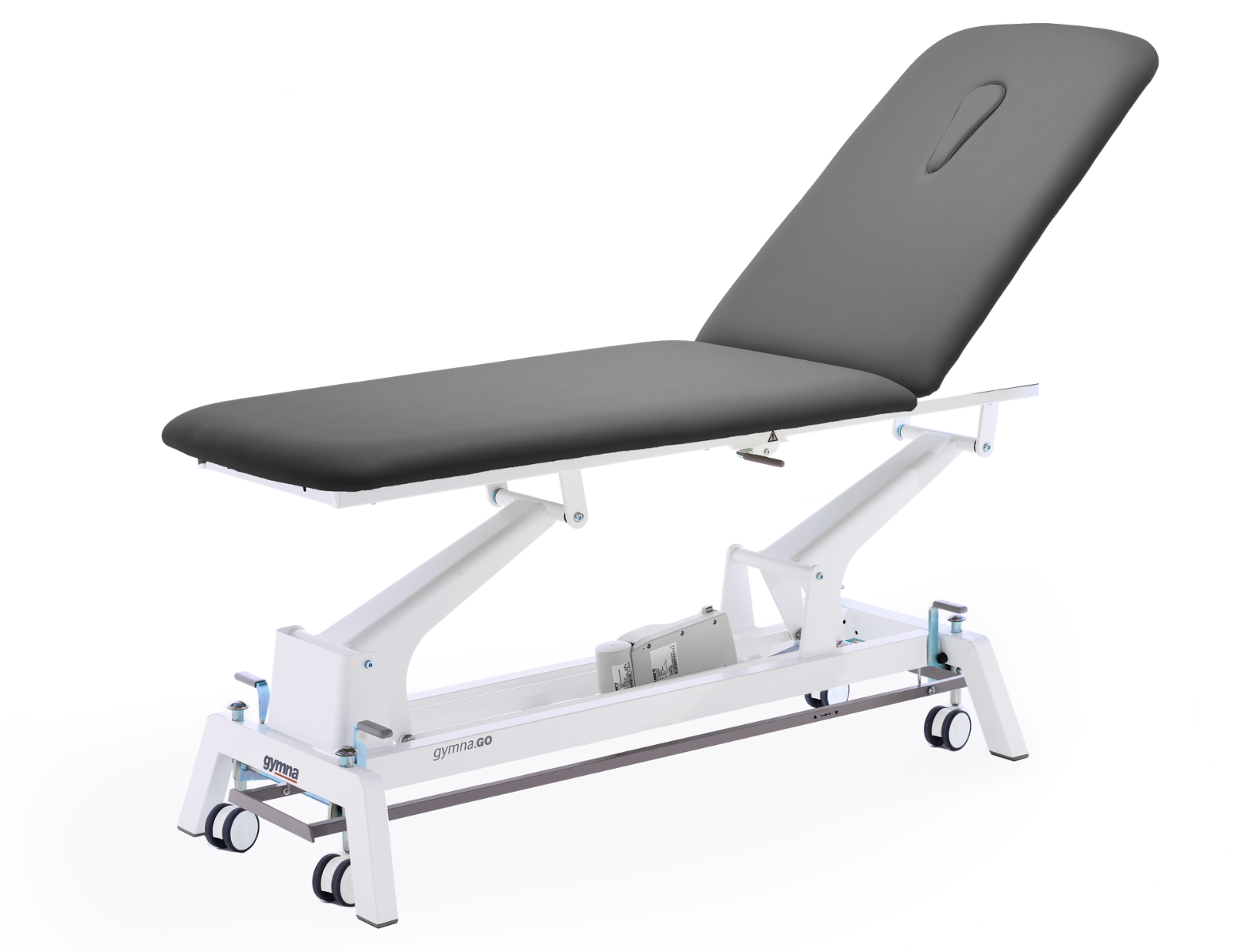 Table de traction gymna.GO Traction, i-control, roulettes, ouverture visage - Graphite