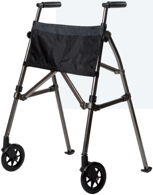 Rollateur ultra léger avec 2 roues et 2 pieds, Foldy