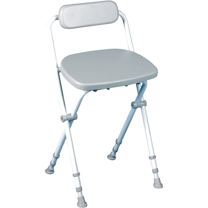 Siège de douche pliable Sherwood avec dossier et assise inclinée en vinyle -- 091310853